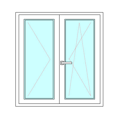 Μπαλκονόπορτα Δίφυλλη (ανοιγόμενη-ανακλινόμενη)